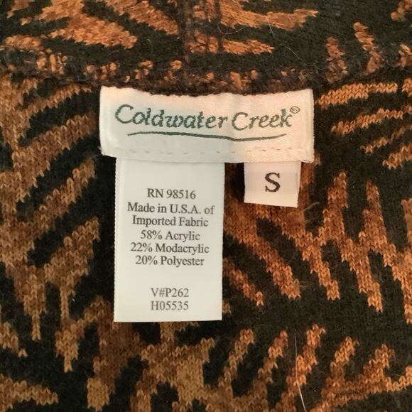 Coldwater Creek Vintage Brown & Black Fern Printed Fleece Vest Small - Picture 8 of 8